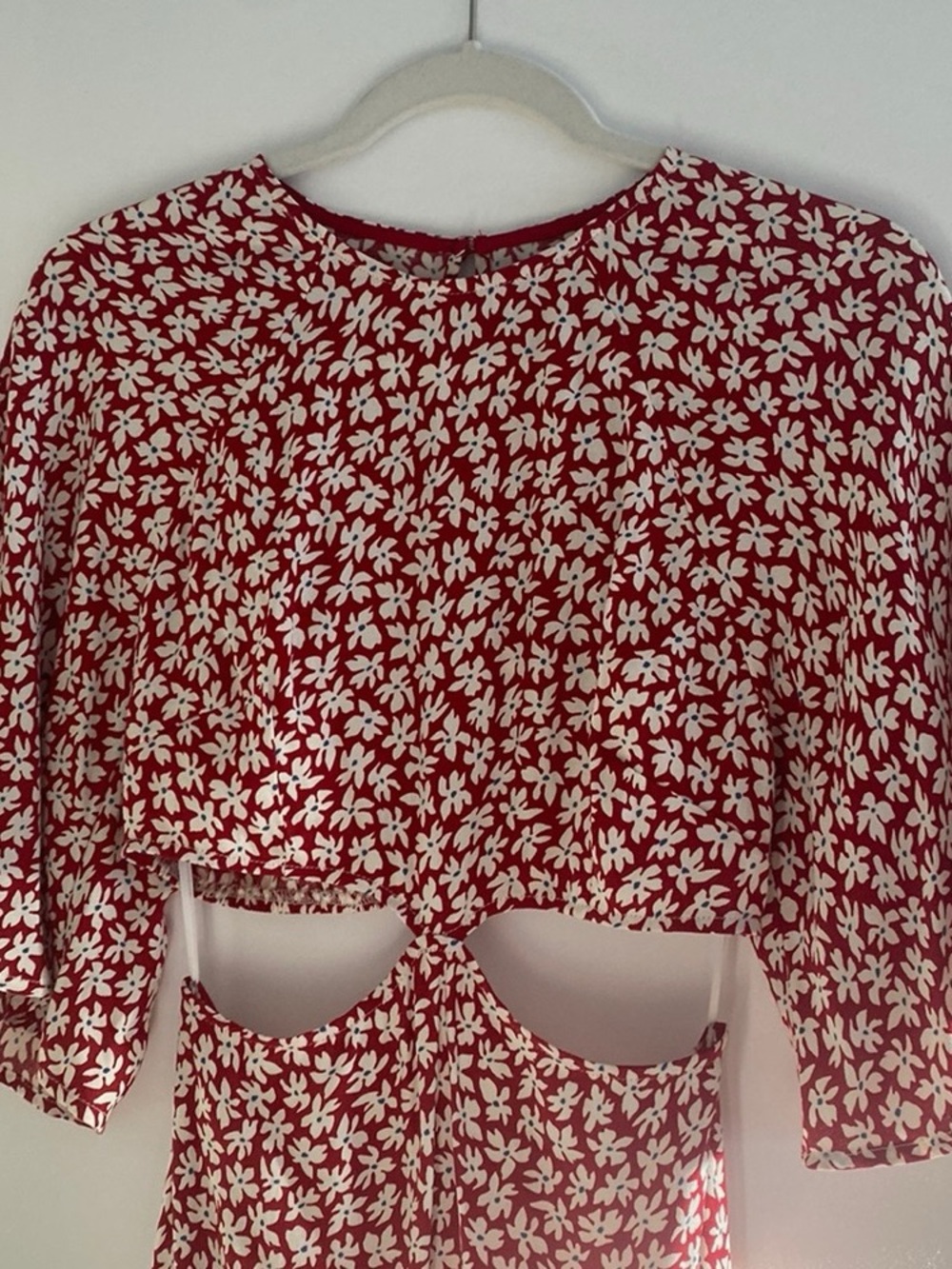 Reformation Red Floral Dress Size 2 - Picture 3 of 6